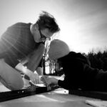 Tom Fletcher Instagram - I didn’t get a chance to post about this yesterday amidst the birthday fun - Happy birthday to my boy. How lucky am I to get to be part of your world. Here we are recently in one of my happiest places, and I think his too - outside, together, making stuff. 😍🎂