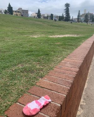 Tom Hanks Instagram - Kids sock, washed ashore. Lost ashore. Bondi Beach. New South Wales. Hanx.