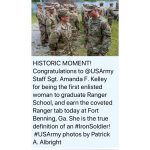 Tom Hanks Instagram - Staff Sergeant Amanda F. Kelly:congratulations. “Rangers lead the way!” Hanx