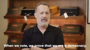 Tom Hanks Instagram - America is calling YOU. To Register, To Vote.  Turnout! Hanx🇺🇸 whenweallvote.org @whenweallvote