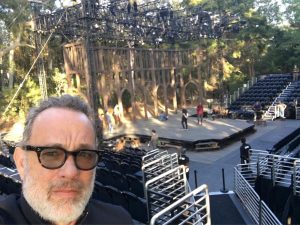Tom Hanks Instagram - Lotta fights in Henry IV.  Gotta practice every night. At the VA in LA through June. Shakespeare Center LA!  Hanx!
