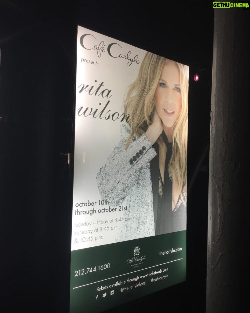 Tom Hanks Instagram - And don’t miss this songstress at the famous Cafe Carlyle. Through Saturday nite! Hanx @RitaWilson