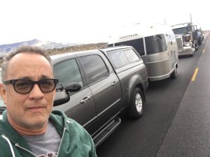 Tom Hanks Instagram - Me and Steve the Truck Driver stuck in hwy const. We were both hauling STEEL up 93! Hanx
