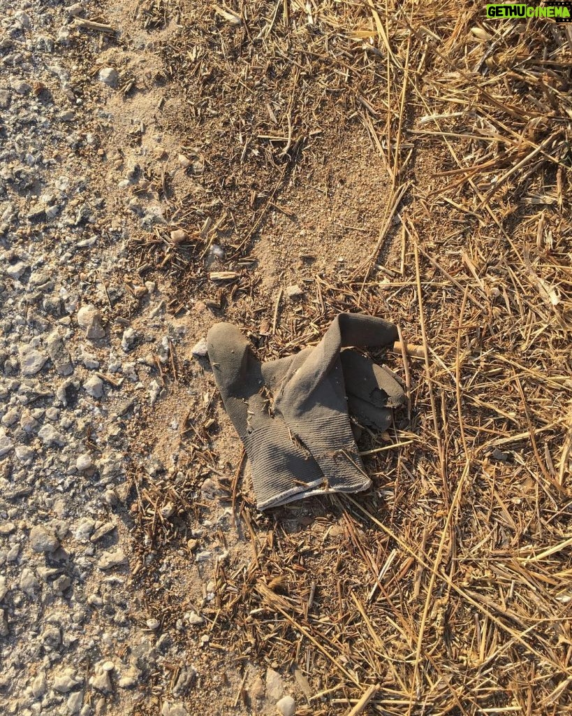Tom Hanks Instagram - Beside the road. In the gravel, weeds and rocks. A workman's glove. Was it lost? Or tossed? Think about THAT! Hanx.