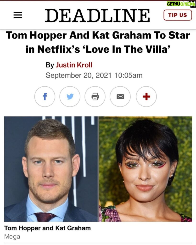 Tom Hopper Instagram - So excited to get started on this one 🇮🇹❤️