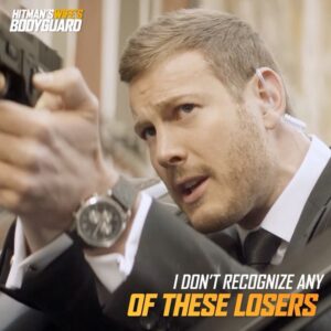 Tom Hopper Instagram - Give ya self a treat this weekend and get in to theatres to watch me go head to head with @blakelively’s husband....🤔...forget his name...

@hitmansbodyguard out in theatres now folks!