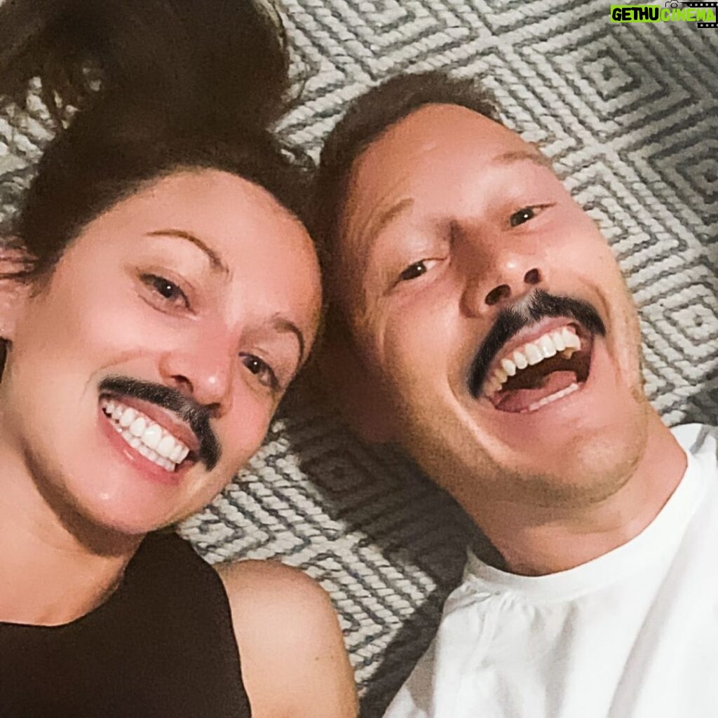 Tom Hopper Instagram - Couples who ‘tache together, stay together 🥸 Happy Wedding Anniversary Smush 😘 @laurahopperhops