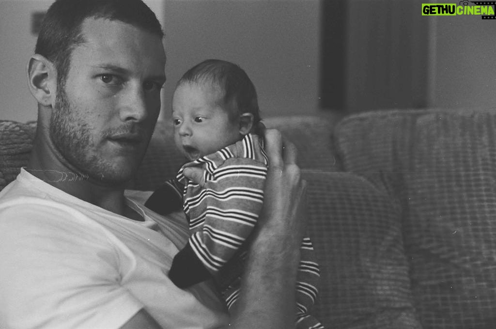 Tom Hopper Instagram - A 2 week old Freddie Hopper and a very tired Tom Hopper 😅 Thanks for this gem of a memory pic 📷@eoincmacken 🙏🏼