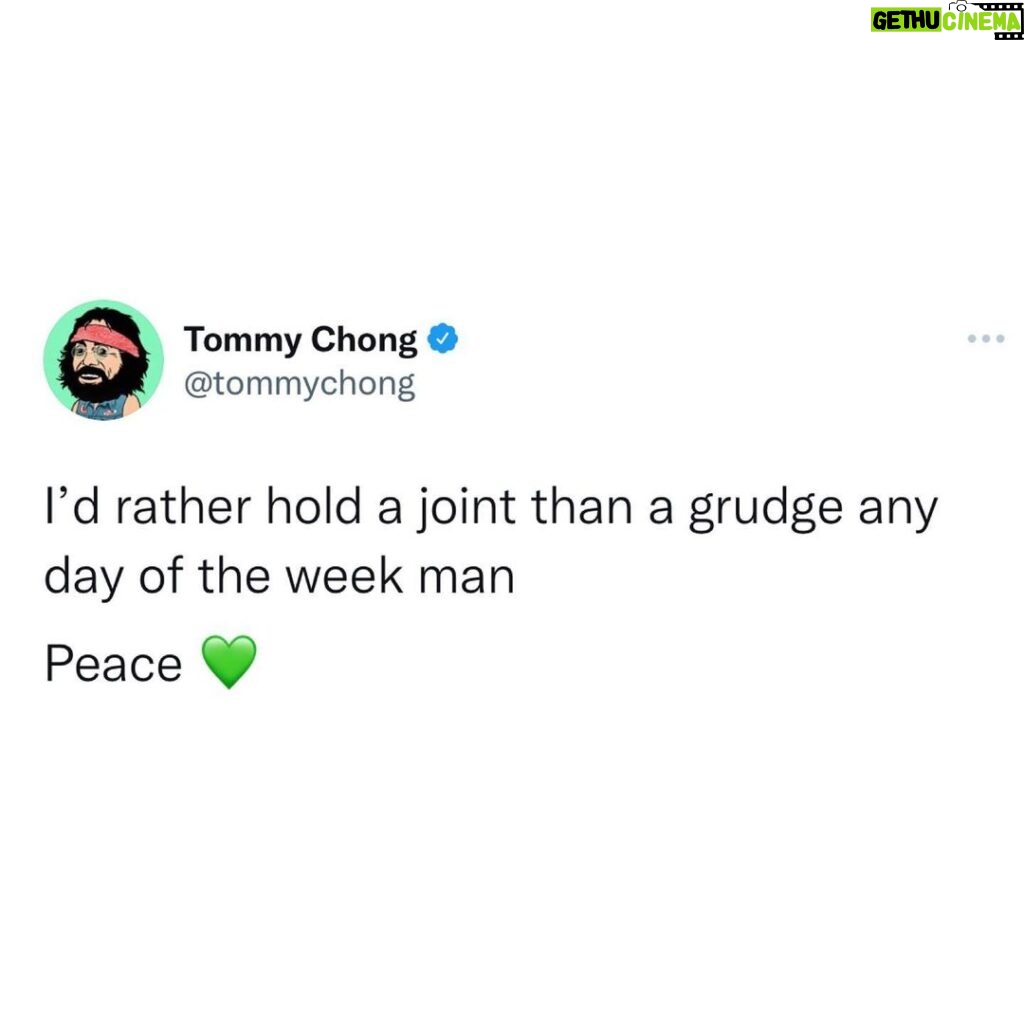 Tommy Chong Instagram - Peace and love man ✌️💚 @tommychongcannabis
