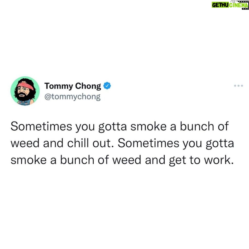Tommy Chong Instagram - #mondaymotivation 😄