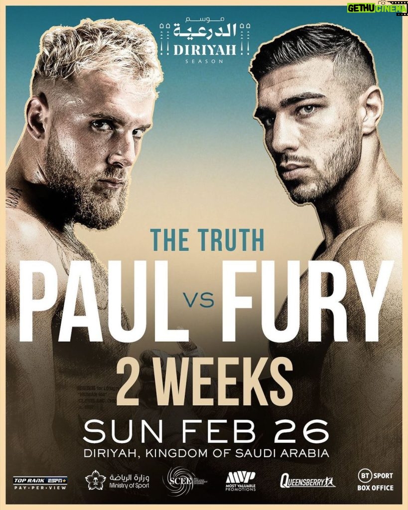Tommy Fury Instagram - 2 weeks until I end this fool once and for all. To shop tickets, click the link in my bio💨 Saudi Arabia