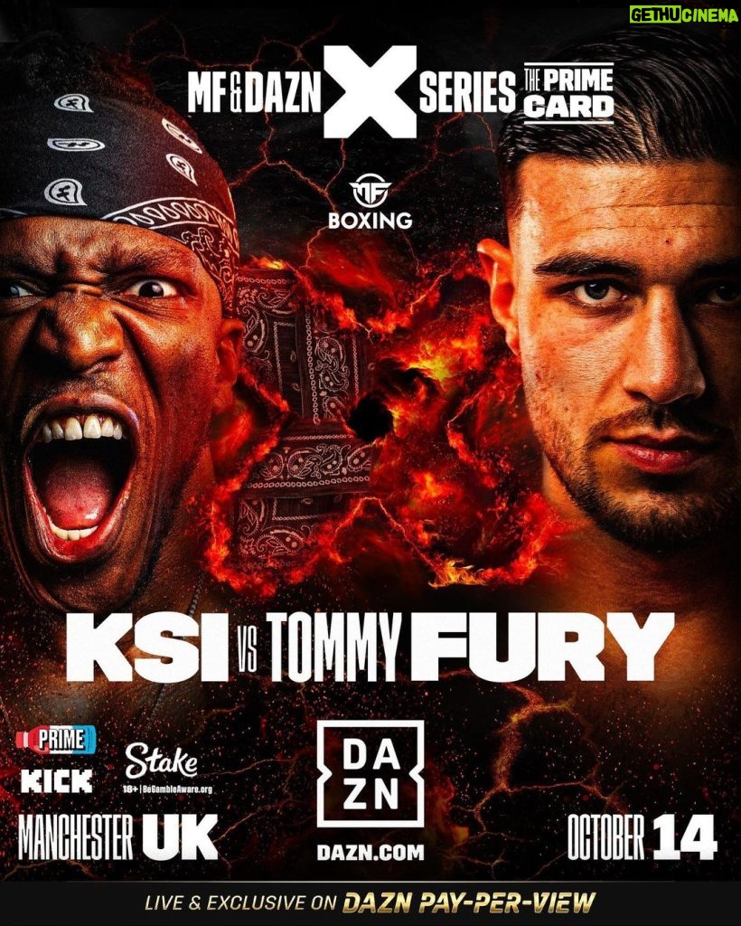 Tommy Fury Instagram - OCTOBER 14TH…. You’re getting knocked out in front of my home crowd. This is gonna be fun. @ksi #KsiFury AO Arena
