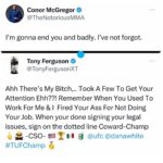 Tony Ferguson Instagram – “Ahh There’s My Bitch,.. Took A Few To Get Your Attention Ehh??! Remember When You Used To Work For Me & I  Fired Your Ass For Not Doing Your Job. When your done signing your legal issues, sign on the dotted line Coward-Champ 🖕🦹‍♂️ -CSO- 🇺🇸🏆🇲🇽 🧃 @ufc @danawhite #TUFChamp 🥇