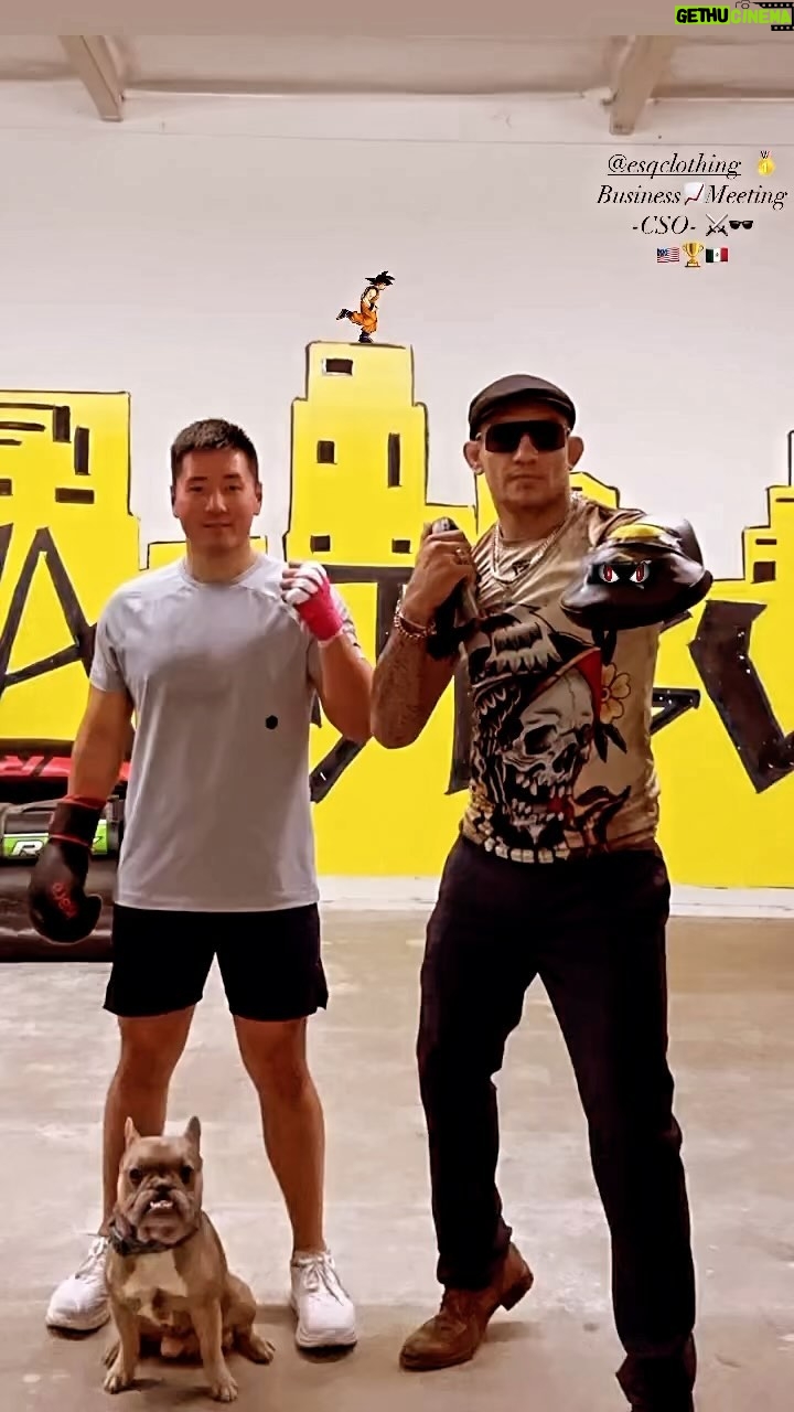 Tony Ferguson Instagram - “Business📈Meetings” The Homie Can Scrap 💪😎🤙 -CSO™️- Fight🧼Club Under Construction 🚧 Stay Tuned Crew🍃- Champ ⚔️🕶️ -CSO- 🇺🇸🏆🇲🇽 # ThanksForMyFight👔Wear🧖♂️ B# Sharp 🎶 # Gold🥇Standard D’arcemus🐕💨🍃Maximus A.K.A. “Chuecos” W/ The Assist 🥜”