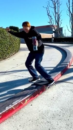 Tony Hawk Instagram - New achievement unlocked: spinning boardslide (with help from Ninja Blast). @NinjaKitchen #NinjaBlast #SponsoredByNinja