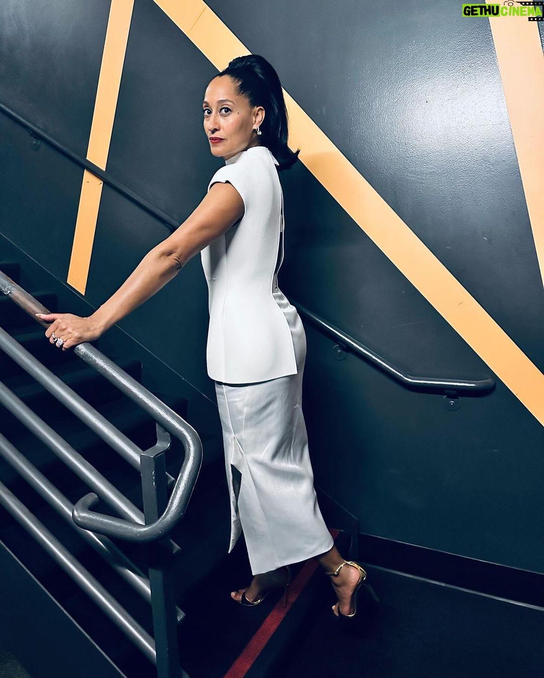 Tracee Ellis Ross Instagram - Leather breast plate with an “Esmeralda” (gotta name the hairz) pony for the Emmy’s !