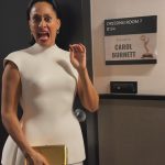 Tracee Ellis Ross Instagram - Leather breast plate with an “Esmeralda” (gotta name the hairz) pony for the Emmy’s !