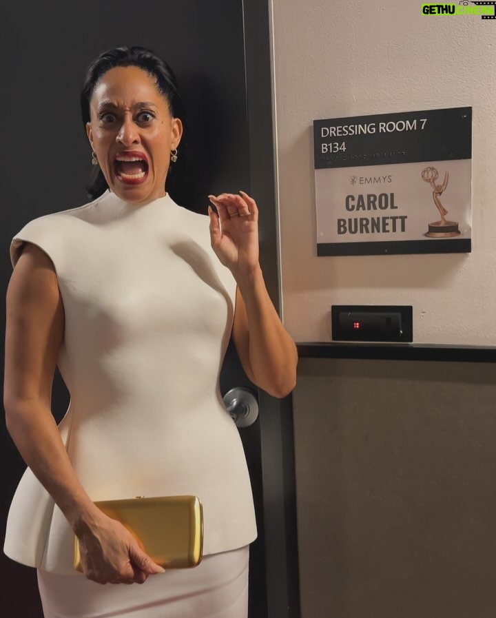 Tracee Ellis Ross Instagram - Leather breast plate with an “Esmeralda” (gotta name the hairz) pony for the Emmy’s !