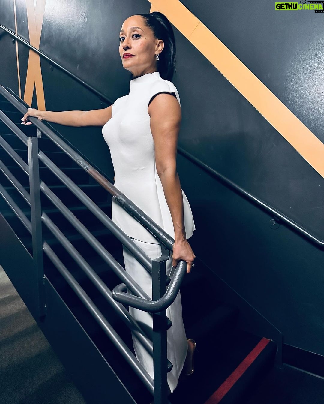 Tracee Ellis Ross Instagram - Leather breast plate with an “Esmeralda” (gotta name the hairz) pony for the Emmy’s !