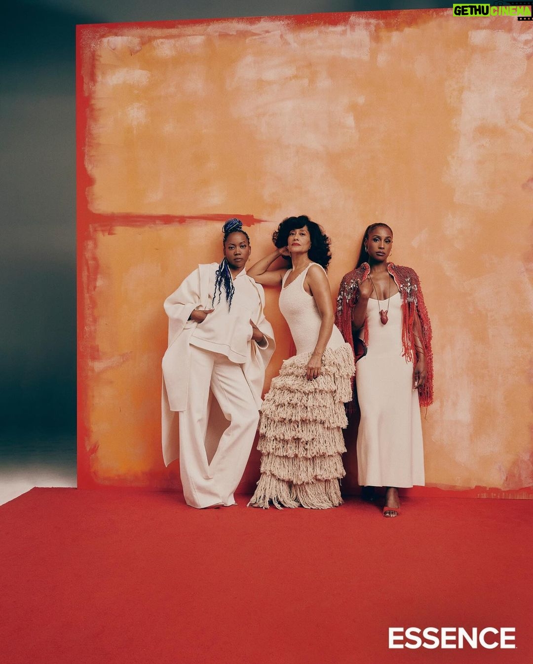 Tracee Ellis Ross Instagram - Well this felt major…two women I admire and one amazing @essence cover story! I’ve been friends with @issarae for years and now get to call the lovely @erikaalexanderthegreat my friend as well. Thank you to @micaiahcarter for capturing us so intentionally and beautifully. #americanfiction