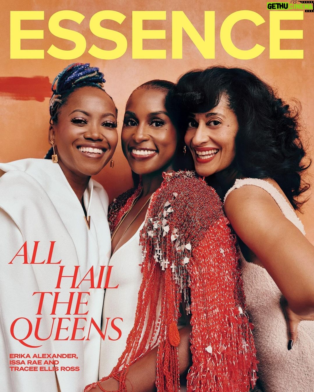 Tracee Ellis Ross Instagram - Well this felt major…two women I admire and one amazing @essence cover story! I’ve been friends with @issarae for years and now get to call the lovely @erikaalexanderthegreat my friend as well. Thank you to @micaiahcarter for capturing us so intentionally and beautifully. #americanfiction