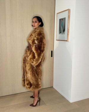 Tracee Ellis Ross Instagram - I reached into my Rich Auntie Bag for @15percentpledge Gala and let me tell you something: wearing this glorious faux fur as a dress while going through “the change” was a bold choice 🥵🤣More to come about last night. It was really moving and fun and important all in one. Thank you @emmagrede @aurorajames for all that you are doing and for naming me a trailblazer. 

Thank you @naivashaintl @miayang_mua for this beautiful glam and @karlawelchstylist for being the best fashion play partner! Gosh do we have fun!