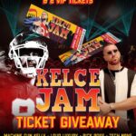 Travis Kelce Instagram - ⚡️WIN A MEET & GREET WITH @KILLATRAV & 2 VIP TICKETS TO @kelcejam ⚡️ T️ickets to Kelce Jam are nearly 100% sold out, but now is your chance to fight for your right to party with  @MachineGunKelly, @richforever, @loudluxury, & @therealtechn9ne on Friday, April 28th at @AzuraAmp for one of the biggest events in Kansas City history.  HOW TO ENTER: ❤️ Like this photo 🤘 Follow @killatrav & @kelcejam  👯 Tag 3 friends & use #KelceJam in comments 💻 Visit www.Kelcejam.com for more event information *Contest ends Thur 4/20 at 11:59pm CST **Winners Must be 21+ ***Winner must be able to attend & bring one guest, no flight/travel included Azura Amphitheater