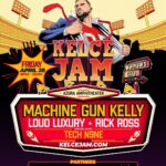 Travis Kelce Instagram - Kansas City are you ready to fight for your right to party?! I'm excited to announce one of KC’s biggest events ever…my very own music festival @kelcejam! Featuring my homies and superstar artists @machinegunkelly, @richforever, @loudluxury, & @therealtechn9ne, this will be Draft Weekend’s best event and the perfect way to continue celebrating our championship season. Join me Friday night, April 28, as we transform The Azura Amphitheater into Kelce-Mania. The Ticket Pre-sale begins this Friday at 10AM CST with tickets beginning at $49. Register for Presale Tickets & VIP Tickets presented by @tickpick now at www.KelceJam.com. This event will sell out so register now and buy your tickets early! So much more than a music festival, prepare for superstar performances, KC’s best BBQ (@joeskc and @q39kc ), interactive brand activations from @wingstop, @tickpick, @ashocenergy, @ballaluminumcup, football games, and much more...the best part is the whole city is invited!