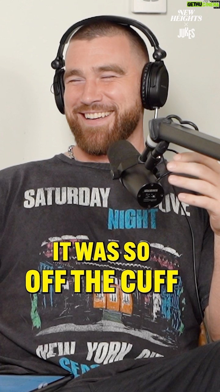 Travis Kelce Instagram - Getting to work with Kenan Thompson and the cast of @nbcsnl is a truly legendary experience ๐ Get the inside scoop on what itโs like being a part of SNL in the NEW EPISODE of New Heights. Link in bio