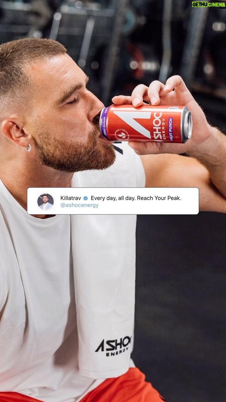 Travis Kelce Instagram - No one does it better than @killatrav , keep your energy UP like Travis with #ASHOC #NaturalEnergy #NSFCertified
