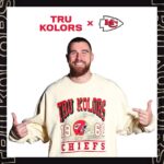Travis Kelce Instagram - #chiefskingdom, your new game day fit is here! You bring that energy week in and week out, so we teamed up to bring you premium, limited edition merch from @trukolorsbrand and the @chiefs - just in time for playoffs. I’m honored to have designed the first ever athlete x local NFL merch collab. Pre-sale on now. Let’s go!! GEHA Field at Arrowhead Stadium