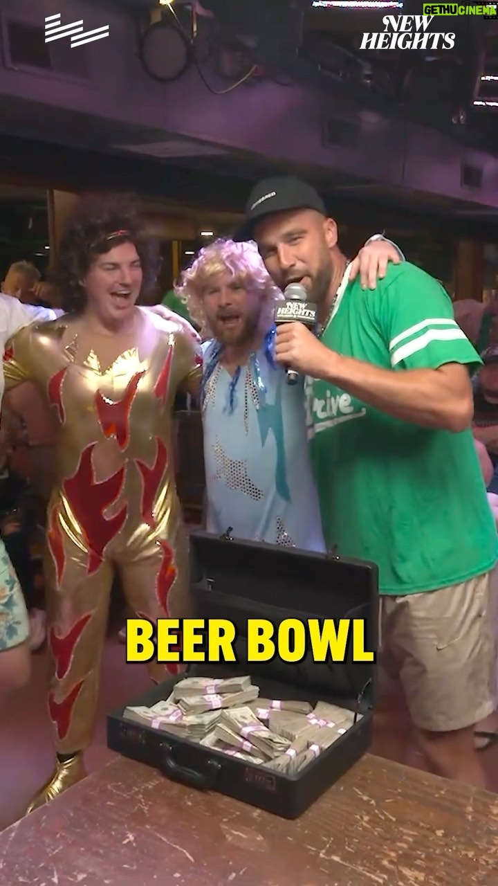 Travis Kelce Instagram - The New Heights Beer Bowl is officially LIVE 🔥 You won’t wanna miss our most chaotic episode yet! Link in bio for the premiere!