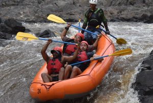 Trevor Noah Instagram - Have you ever heard people say “My friends are ride or die!”? Well how many people actually get to test that?

This years annual friend vacation had brought us to Costa Rica and for the first time we’d be white water river rafting. The guide told us it had just rained so the rapids would be class 3 to 4, which really excited us because we didn’t know what that actually meant.

The first 20 minutes were easy - so easy we started chatting about which countries we’d want to river raft in next. Then the actual rapids began, and most of our conversation turned to sounds that only Africans would understand.
Each drop was steeper and scarier than the previous one and just when we thought we’d seen it all, our guide told us the next drop coming up was a rapid the locals nicknamed “Terminator” 😳
 It started like every other rapid as you can tell from my smile, but soon the boat was almost vertical and then we were all smashed in the face by Mike Tyson in water form. I don’t really remember much except that one moment I was sitting in the boat and the next moment the boat was sitting on me.

The one thing no one can really prepare you for us what it feels like to get sucked into a rapid. Your life jacket is almost as useless as a seatbelt in a plane crash because the rapid is so powerful it keeps sucking you back underneath like a giant water vacuum recirculating your body over and over. Up is down and down is up and all your ancestors voices are clearer than you’ve ever heard them.

I popped up first and grabbed onto the raft for dear life. Sizwe popped up second and like any good friend pulled himself up by pulling me back under the water.  After what felt like an eternity Anele and her orange shoes finally resurfaced and all three of us were pulled to safety🙏🏽

In many ways that river rafting experience was a perfect metaphor for life- You can’t always choose how crazy the river of life might get, but what you can always choose is the people in your life who you’ll ride those rapids with. And if you choose wisely, even a capsized boat can turn into the greatest adventure. ❤️

#Friendship #RiverRafting #CostaRica #PuraVida #LifeFlashingBeforeMyEyes #thankyoujesus