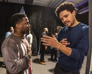 Trevor Noah Instagram - Few nights in my life will live in my memory like the night I had the pleasure and honour of introducing my friend, my fellow comedian and absolute super star, @kevinhart4real on stage in my home country South Africa. 

The crowd was electric, Kevin killed it, and we spent the night celebrating with his tequila. (Which is actually really smooth and delicious. Not an ad, Kevin didn’t want to pay me 😄)
