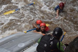 Trevor Noah Instagram - Have you ever heard people say “My friends are ride or die!”? Well how many people actually get to test that?

This years annual friend vacation had brought us to Costa Rica and for the first time we’d be white water river rafting. The guide told us it had just rained so the rapids would be class 3 to 4, which really excited us because we didn’t know what that actually meant.

The first 20 minutes were easy - so easy we started chatting about which countries we’d want to river raft in next. Then the actual rapids began, and most of our conversation turned to sounds that only Africans would understand.
Each drop was steeper and scarier than the previous one and just when we thought we’d seen it all, our guide told us the next drop coming up was a rapid the locals nicknamed “Terminator” 😳
 It started like every other rapid as you can tell from my smile, but soon the boat was almost vertical and then we were all smashed in the face by Mike Tyson in water form. I don’t really remember much except that one moment I was sitting in the boat and the next moment the boat was sitting on me.

The one thing no one can really prepare you for us what it feels like to get sucked into a rapid. Your life jacket is almost as useless as a seatbelt in a plane crash because the rapid is so powerful it keeps sucking you back underneath like a giant water vacuum recirculating your body over and over. Up is down and down is up and all your ancestors voices are clearer than you’ve ever heard them.

I popped up first and grabbed onto the raft for dear life. Sizwe popped up second and like any good friend pulled himself up by pulling me back under the water.  After what felt like an eternity Anele and her orange shoes finally resurfaced and all three of us were pulled to safety🙏🏽

In many ways that river rafting experience was a perfect metaphor for life- You can’t always choose how crazy the river of life might get, but what you can always choose is the people in your life who you’ll ride those rapids with. And if you choose wisely, even a capsized boat can turn into the greatest adventure. ❤️

#Friendship #RiverRafting #CostaRica #PuraVida #LifeFlashingBeforeMyEyes #thankyoujesus