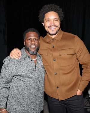 Trevor Noah Instagram - I live for the moments I get to connect with friends on the road, but the nights we also get to share the stage is a whole ‘nother level! 🙌🏽🔥⚡️Thank you to everyone that came out to the show in Bahrain last night! What a night @kevinhart4real!! 🙏🏽🇧🇭 #OffTheRecordWorldTour with #ThatComedicRockstarShit 🔥 📷: @dopepickwan