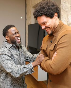 Trevor Noah Instagram - I live for the moments I get to connect with friends on the road, but the nights we also get to share the stage is a whole ‘nother level! 🙌🏽🔥⚡️Thank you to everyone that came out to the show in Bahrain last night! What a night @kevinhart4real!! 🙏🏽🇧🇭 #OffTheRecordWorldTour with #ThatComedicRockstarShit 🔥 📷: @dopepickwan