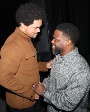 Trevor Noah Instagram - I live for the moments I get to connect with friends on the road, but the nights we also get to share the stage is a whole ‘nother level! 🙌🏽🔥⚡️Thank you to everyone that came out to the show in Bahrain last night! What a night @kevinhart4real!! 🙏🏽🇧🇭 #OffTheRecordWorldTour with #ThatComedicRockstarShit 🔥 📷: @dopepickwan