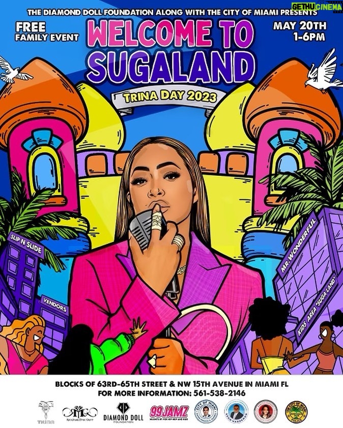Trina Instagram - Saturday 💜🧡🩷💙🩵💚💛 May 20th … TRINA DAY presents “Welcome To SUGALAND” 6400 NW 15th ave …. FREE FREE FREE ✨💫 This Is A Family Affair You Don’t Wanna Miss It 💝