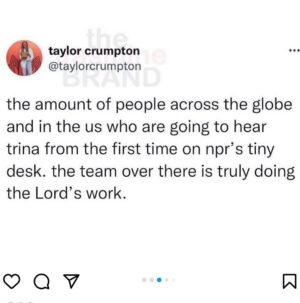 Trina Instagram - WOWWWW 💜🧡💙🥹 #tinydesk
