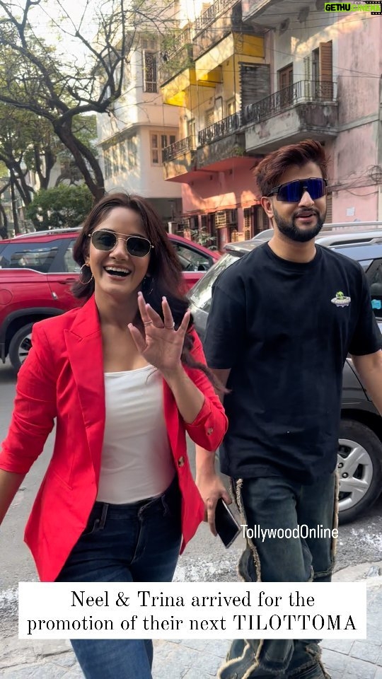 Trina Saha Instagram - The power couple #TriNeel arrived at the sunday promotion of their next #Tilottoma directed by @soumojeet_adak .