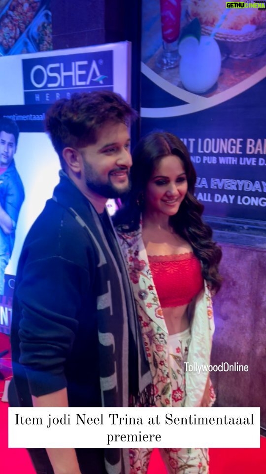 Trina Saha Instagram - কেমন লাগলো তোমাদের #BokaSoda song ?? Item Jodi @trinasaha21 @neel_bhattacharya #TOSpotted at #Sentimentaaal premiere . #item #trina #neel