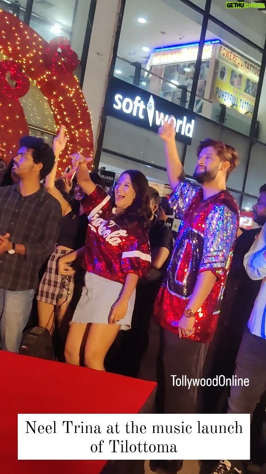 Trina Saha Instagram - Hottest jodi @neel_bhattacharya @trinasaha21 at the music launch of their next #Tilottoma