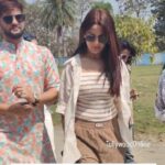 Trina Saha Instagram – Neel & Trina at Kalyani govt engineering college for #Tilottoma promotion …movie this Friday 😊 Kalyani, West Bengal