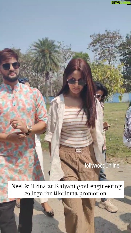 Trina Saha Instagram - Neel & Trina at Kalyani govt engineering college for #Tilottoma promotion ...movie this Friday 😊 Kalyani, West Bengal