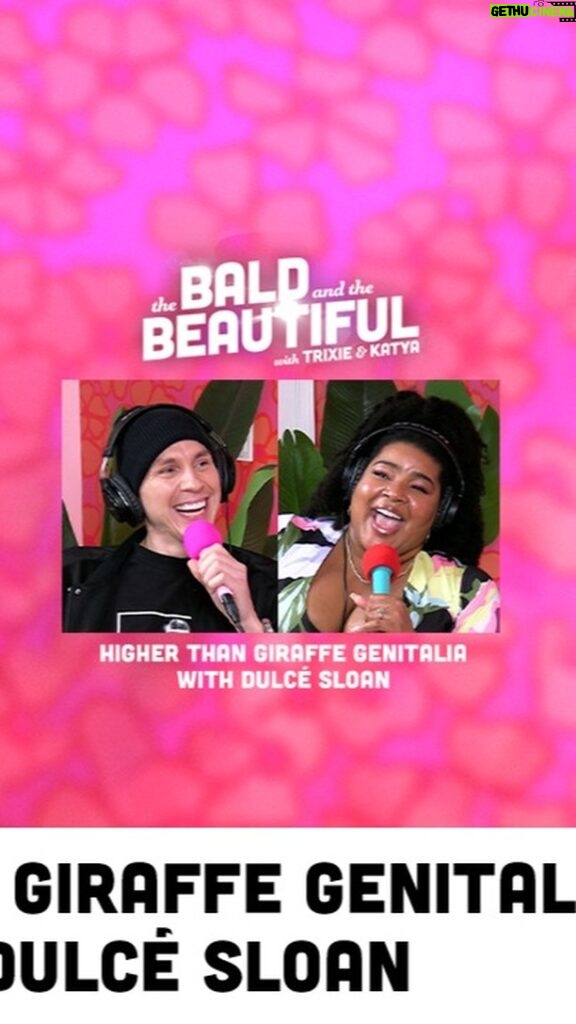 Trixie Mattel Instagram - Higher Than Giraffe Genitalia with Dulcé Sloan and Trixie | The Bald and the Beautiful Podcast Please prepare your mind, body, and soul for Trixie's delightful chat with stand-up comedian, actress, makeup mogul, and Daily Show correspondent; the eminently-hilarious Dulcé Sloan! From plane-travel safety tips to in-depth kimchi reviews to African mammal facts, this episode is a once-in-a-lifetime journey through an enchanted forest populated solely by colossal smiles and rapturous glee. Follow Dulce: @Dulce Sloan and head to https://www.dulcesloan.com for tour dates! Start all your shopping at https://Rakuten.com or get the Rakuten app to start saving today, your Cash Back really adds up! From acclaimed screenwriter Diablo Cody comes LISA FRANKENSTEIN, only in theaters February 9th! Visit https://LisaFrankensteinFilm.com to get tickets now! Check out SquareSpace.com for a free trial, and when you’re ready to launch, go to https://SquareSpace.com/BALD to save 10% off your first purchase of a website or domain! Need to find the perfect gift? Don’t panic. Head to https://Etsy.com and try Gift Mode on Etsy now! FX’s Feud: Capote vs. The Swans premieres January 31st on FX! Stream on Hulu. https://www.fxnetworks.com/shows/feud Pure For Men is the brand for good health and good times! Made by gay men for members of the LGBTQIA+ community. Get 20% OFF with promo code: BALD20. Head to: https://puremen.co/baldandbeautiful Follow Trixie: @TrixieMattel Follow Katya: @Katya_Zamo To watch the podcast on YouTube: http://bit.ly/TrixieKatyaYT Don’t forget to follow the podcast for free wherever you're listening or by using this link: http://bit.ly/baldandthebeautifulpodcast If you want to support the show, and get all the episodes ad-free go to: https://thebaldandthebeautiful.supercast.com If you like the show, telling a friend about it would be amazing! You can text, email, Tweet, or send this link to a friend: http://bit.ly/baldandthebeautifulpodcast To check out future Live Podcast Shows, go to: https://trixieandkatya.com #TrixieMattel #KatyaZamo #BaldBeautiful