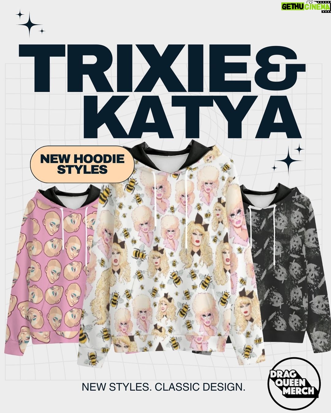 Trixie Mattel Instagram - New @trixiemattel & @katya_zamo hoodie styles out now! 🛍️🤩