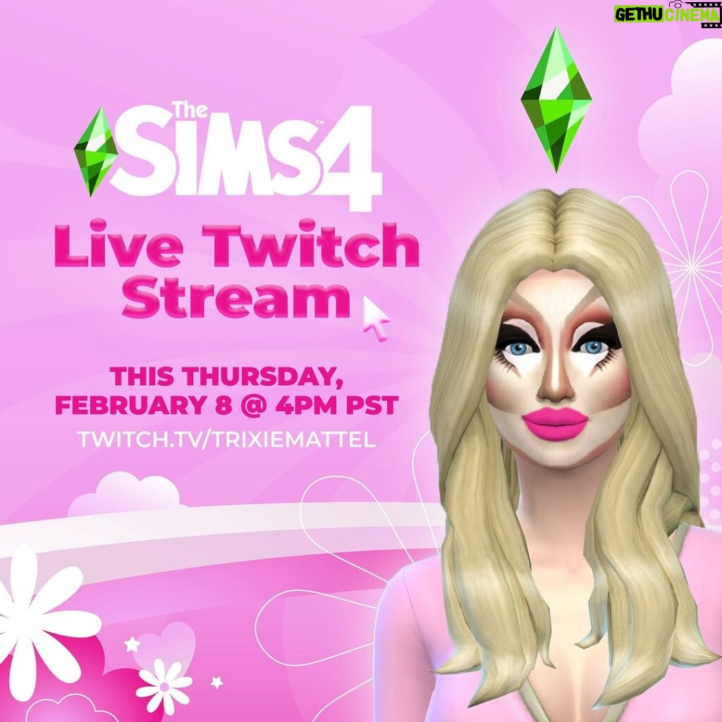 Trixie Mattel Instagram - I’m celebrating @TheSims 24th birthday this week with a very special YouTube video on Wednesday AND a live Twitch stream on my Twitch channel on Thursday at 4pm PST! Make sure you tune in! #TheSims #sponsored