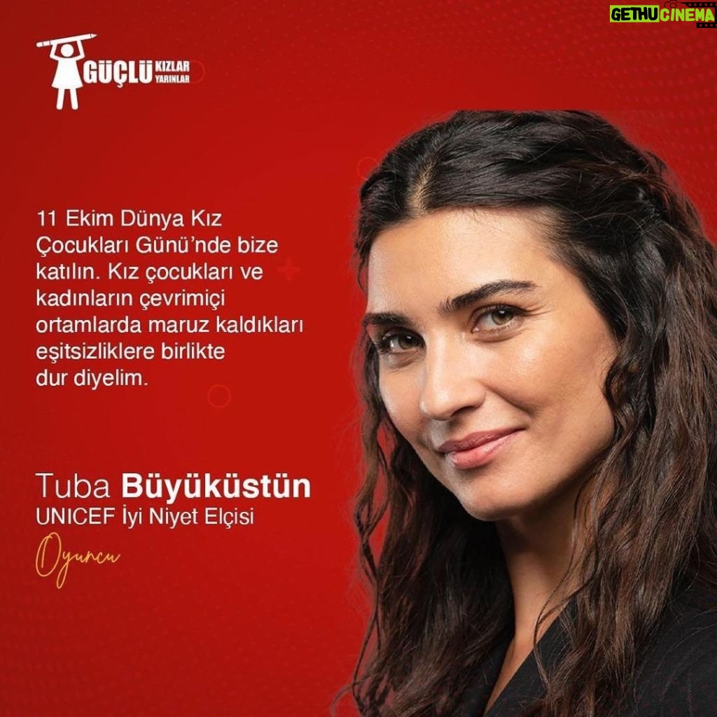 Tuba Büyüküstün Instagram - #birliktedurdiyelim @unicefturkiye #kızçocuklarıgünü ❣️