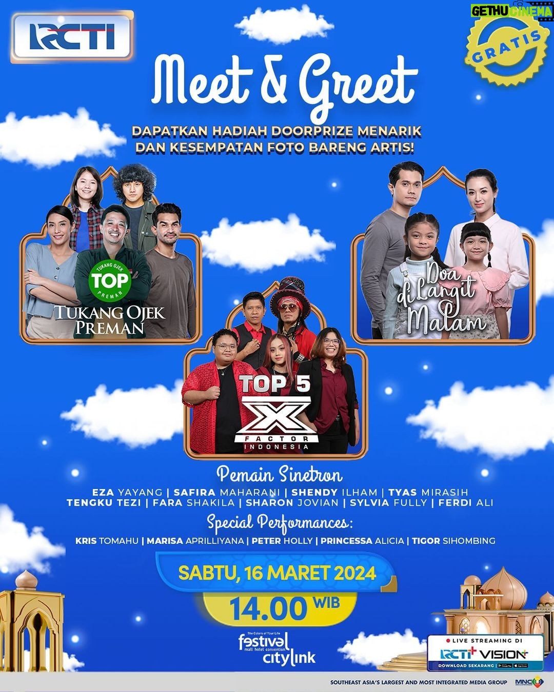 Tyas Mirasih Instagram - Panggilan untuk semua penonton setia Layar Drama Ter-OKE @officialrcti di BANDUNG! hari Sabtu kosongin jadwal kamu di jam 14.00 WIB ya! Karena ada yang spesial dan cuma ada di HARI SABTU INI AJA! Aku mau ngajak kalian buat dateng di Meet & Greet bintang-bintang Layar Drama TerOKE Tukang Ojek Preman, Doa di Langit Malam dan TOP 5 X Factor Indonesia. Akan ada special performances dari Top 5 X Factor Indonesia dan keseruan lainnya seperti games, tanya jawab, foto bareng dan masi banyak lagi! Catat tanggalnya Sabtu 16 Maret pukul 14.00 WIB di Festival Citylink Kita tunggu yaaa! #meetandgreet #layardramaterOKE #meraihkeberkahanramadandircti